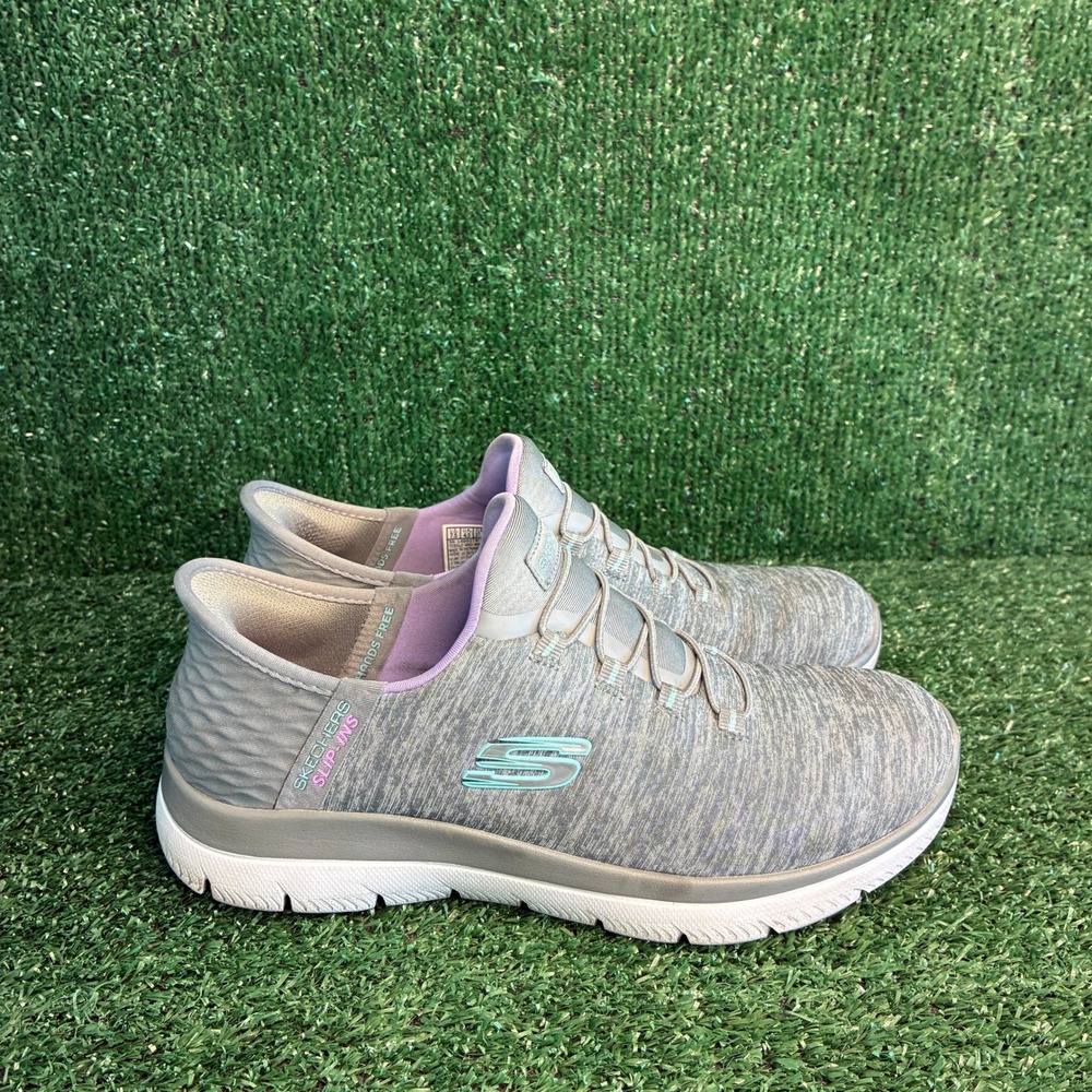 Skechers Slip-ins Summits Dazzling Haze Hands Free Sneakers Grey Womens Size 7.5